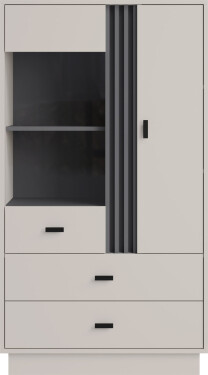 Vitrína AllMo AL4 Barva korpusu + barva dveří: Kašmír + Antracit