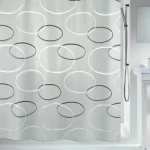 SPIRELLA ANELLO sprchový závěs motiv kruhy šedý / 180 x 200 cm / polyester