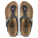 Dámské/pánské žabky Birkenstock Gizeh NU Oiled Black Regular Oiled Leather pro široká chodidla (0845251) 35