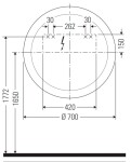 DURAVIT - Happy D.2 Plus Zrcadlo, průměr 70 cm, s LED osvětlením HP7480G00000000