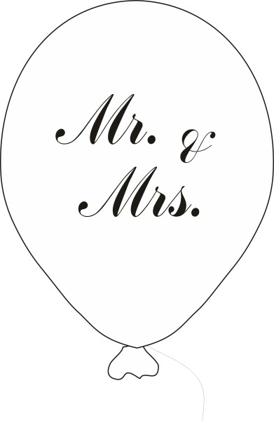 Balónek Mr. & Mrs. s černým potiskem Balonky.cz Balónek Mr. & Mrs. s černým potiskem Balonky.cz