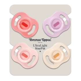Tommee Tippee Silikonový Dudlík Ultra-light 0-6m, 4 ks, GIRL (433613)