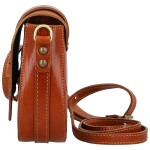 Luxusní dámská kožená crossbody kabelka Delami Vera Pelle Aviva, koňaková