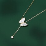 Stříbrný náhrdelník Sylvie stříbro 925/1000, motýl, Zlatá 39 cm cm (prodloužení)