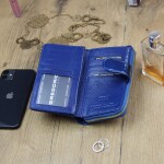 Elegantní dámská kožená peněženka Gregorio Sibyla, modrá