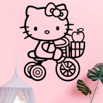 Samolepka Kočička Hello Kitty Barva: růžová, Velikost: 60 x 49 cm