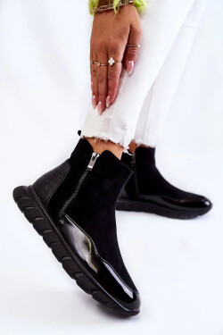 Semišové Dámské Kozačky Tenisky Černe Anita 36