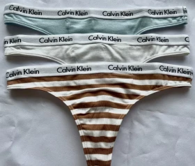 Dámská tanga Calvin Klein QD3587E CAROUSEL 3 ks