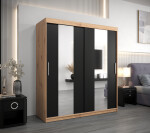 Šatní skříň Abi Po Barva korpusu: Dub artisan, Rozměry: 200 cm, Dveře: Bílá