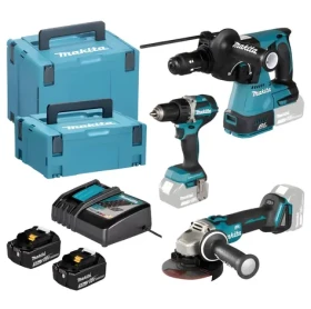 Makita Sada aku nářadí 18V / Sada aku nářadí / 8 ks / kladivo, bruska, šroubovák / 2x 5,0Ah / nabíječka DC18RC (DLX3195JX1)