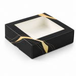 Cake star Elegantní černá krabice s okénkem Pure – laminovaná 20 x 20 x 5,5 cm
