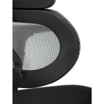 Kancelářská židle, šedá síťovina, černý plast, kolečka na tvrdé podlahy