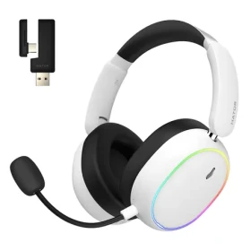 Hator Phoenix 2 ESH41 bílá / Herní bezdrátová sluchátka s mikrofonem / Hi-Res / ANC / BT 5.4 / USB (ESH41)