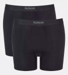 Pánské boxerky EVER Ease Short 2P - BLACK - černé 0004 - SLOGGI BLACK M