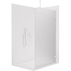 CERANO Sprchová zástěna Walk-in Orbis Top Round - Pravá - 8 mm - kulatá vzpěra - bílá matná, mléčné sklo - 150x200 cm