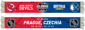 Great Branding Šála Global Series 2024 Czechia Buffalo Sabres NHL vs New Jersey Devils NHL Friendship HD Jaquard Scarf