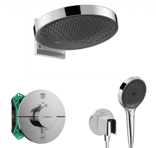 HANSGROHE - Sprchový set s termostatem pod omítku, s tělesem, průměr 36 cm, 3 proudy, chrom SANI21HHH010