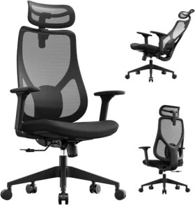 SENSE7 Moyo černá / Kancelářské ergonomické křeslo / nosnost 150 kg (5902659848086)