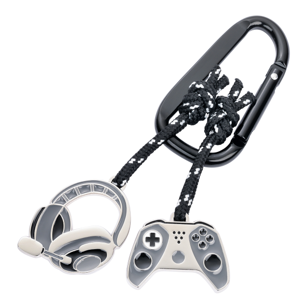 TROIKA klíčenka - ovladač a sluchátka \"Gaming\", kovová, mix barev