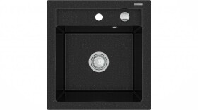 MEXEN Buňky Vito granitový dřez 520x490 mm, černá stříbrná metalíza 6503521000-73