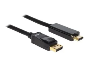 Delock 82587 černá / Kabel / DisplayPort na HDMI / 2 m / max. 1920×1080 / pozlacené konektory (82587)