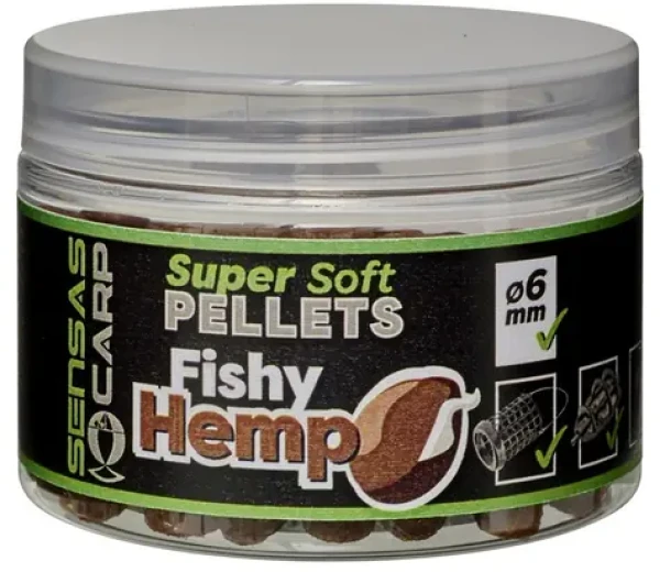 Sensas Super Soft Fishy Hemp / Pelety / 60 g / 6 mm (18883)