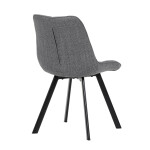 Židle jídelní, šedá látka, nohy černý kov