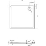 MEXEN - Flow Sprchová vanička čtvercová slim 75 x 75, bílá lesk 46S107575