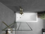 MEXEN/S - Next vanová zástěna FIX 80x150, černý dekor, zlato 895-080-000-00-77-50