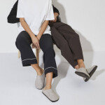 Pánské/dámské zateplené pantofle Birkenstock Zermatt Light Gray z vlněné plsti regular wide (1015092) 42