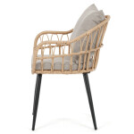 Zahradní židle, kov, polyratan, béžová, AZ-F1406 NAT