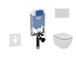 IDEAL STANDARD - ProSys Set předstěnové instalace, klozetu a sedátka Tesi, tlačítka Oleas M2, Aquablade, SoftClose, chrom ProSys80M SP75