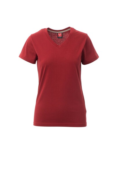 Triko dámské V-NECK LADY PAYPER bordó s krátkým rukávem velikost: XL