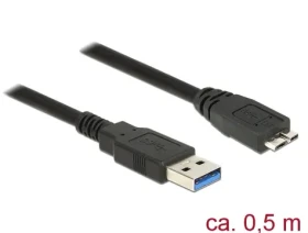 Delock Kabel USB 3.0 Typ-A samec USB 3.0 Typ Micro-B samec 0.5 m černá (85071-D)