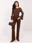 Dámské kalhoty LK SP 510106.14P Tmavě hnědá - FPrice tmavě hnědá 46