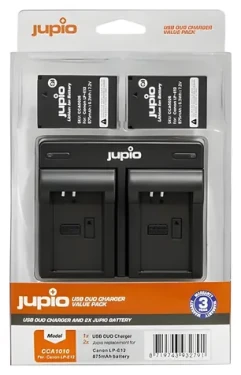 JUPIO Set 2x LP-E12 + duální nabíječka / Sada baterií a nabíječka / 875 mAh / pro Canon (CCA1010)
