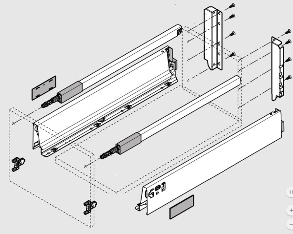 BLUM sada Antaro D 500 mm/65 kg, Blumotion/TOB, bílá SW (236639)