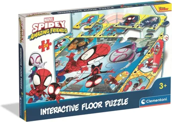 Clementoni Podlahové puzzle s interaktivním perem Spidey 24 dílků
