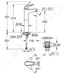 GROHE - Swift Umyvadlová baterie s výpustí Push-Open, chrom 24331001