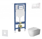 GEBERIT - Duofix Set předstěnové instalace, klozetu a sedátka Duravit ME by Starck, tlačítka Sigma30, Rimless, SoftClose, bílá/lesklý chrom SANI11CP3113