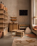 Ferm Living Nástěnná textilní mapa souhvězdí Constellation Undyed, béžová barva, textil