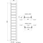 MEXEN - Bolt otopný žebřík/radiátor 1800 x 300 mm, 351 W, bílá W126-1800-300-00-20