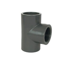 Aquaram PVC tvarovka - T-kus 90° 40 mm x 40 mm x 1 1/4" int., DN=40 mm / 1 1/4“, d=50 mm, lepení / vnitřní závit