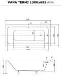 HOPA - Obdélníková vana TERMI - Nožičky k vaně - S nožičkami, Rozměr vany - 140 × 70 cm OLVTER14+OLVPINOZ