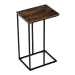 Odkládací stůl, MDF deska, dekor staré dřevo, černý kov