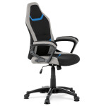 Herní židle, houpací mechanismus, černá látka, KA-L611 BLUE