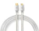 Nedis USB-C - Micro-B kabel nylonový opletený / Kabel USB / USB 2.0 / 480 Mbps / 10 W / 3 m (CCTB60650AL30)