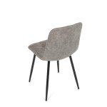 Židle jídelní, šedá látka cowboy, nohy černý kov
