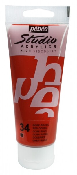 Akrylová barva Pébéo Studio Acrylic 100 ml - 034 okr červený