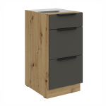 Spodní skříňka Aria 40 D 3S BB - Premium Box Barva korpusu: Černá, Barva dvířek: GR - Graphite AFM